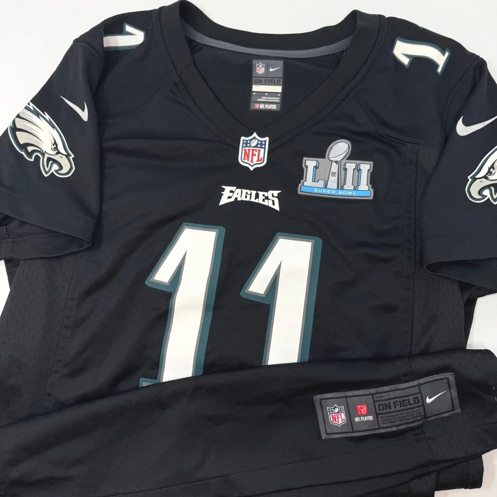 Nike Philadelphia Eagles Carson Wentz Super Bowl LII Jersey Black Womens Medium